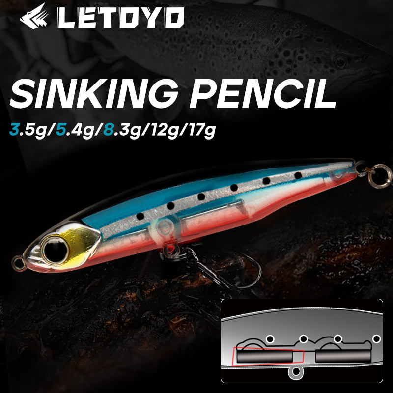Fishing Lure Spinnerbait - LETOYO Sinking Pencil 17g 12g-3.5g Artificial